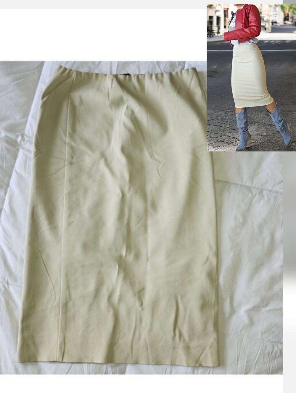 Prada Vintage Style High-Waisted Beige Pencil Skirt size 2